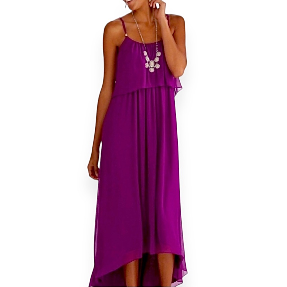 White House Black Market - High Low Purple Dress